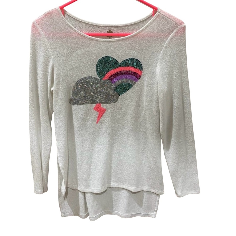 Total Girl Rainbow Heart Top